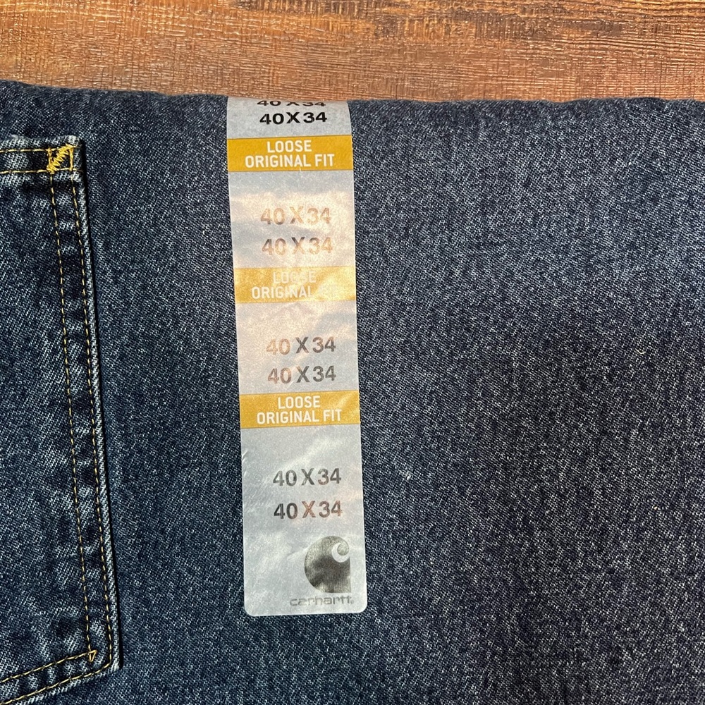 Carhartt Blue 40x34 Loose Original Fit Jeans Classic Denim - Picture 5 of 5